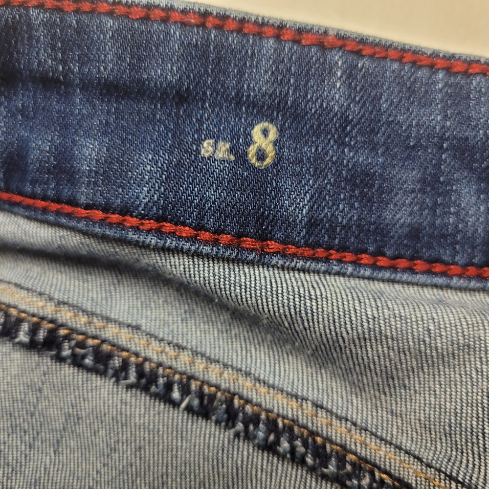 White House Black Market Dark Denim Distressed Skinny Jeans - Picture 5 of 9